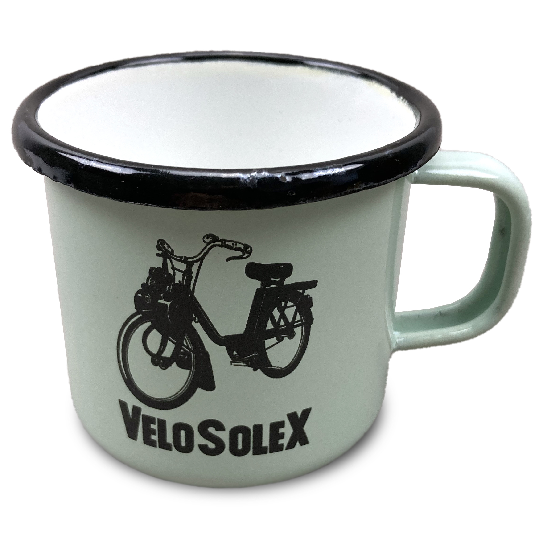 Tasse VeloSoleX Silhouette sur fond vert