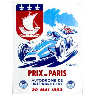 Plaque Grand Prix de Paris 1962